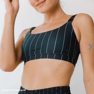 NWT ALBION | Feminine Momentum Soft Padded Bra in Navy Pinstripe | Size S